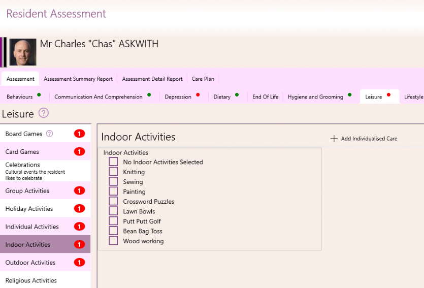 GSO Care Aged Care Software Resident Assessment
